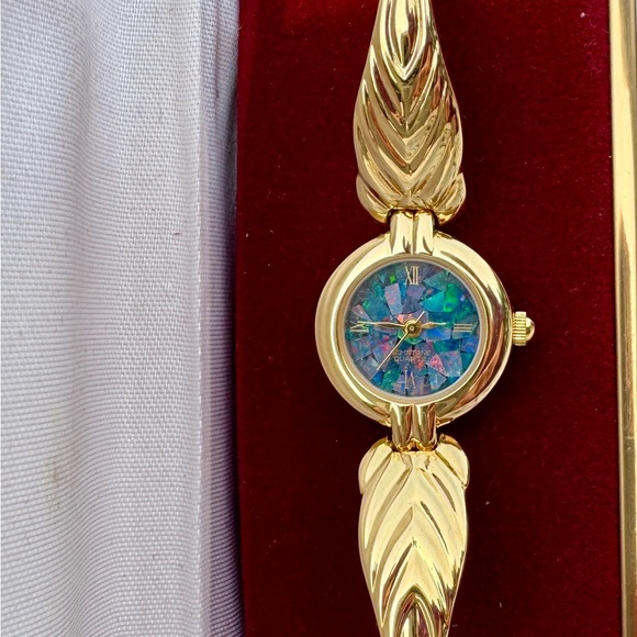 Women\'s Natural Opal Watch-Gold-Bangle-Vintage 1990-Petite main image 14